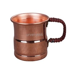 Handcrafted Pure Copper Beer Milk Mug Weave Handle Thickened Breakfast Cup