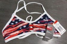 TYR Durafast One All American Pacific Tieback Workout Top Size Small 4/6