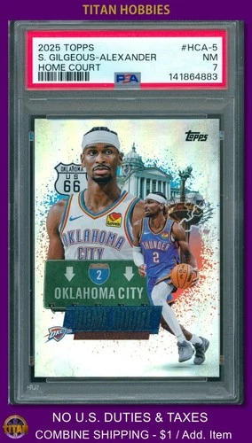 2025 Topps Home Court CASE HIT #5 Shai Gilgeous-Alexander CASE HIT PSA 7