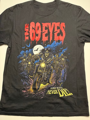 Retro The 69 Eyes Band Music Short Sleeve Women Black T- Shirt Full Size MO703