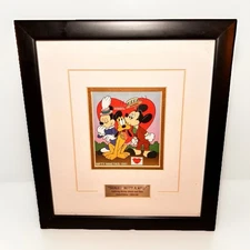 Disney Sealed With A Kiss Limited Edition Framed Stamp 1325/1500 Mickey Minnie