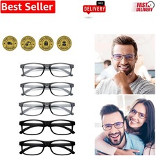 5 Pack Blue Light Blocking Reading Glasses - Stylish UV Protection for Adults