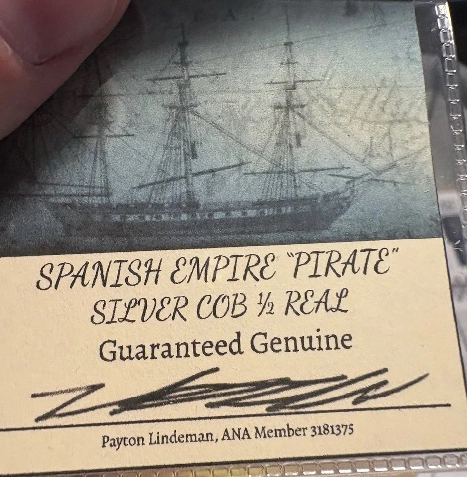 1/2 Reale Spanish Silver Shipwreck Coin Philip v Pirate Treasure Amazing Detail - Image 2 of 3