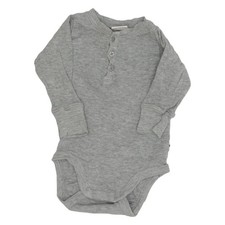 Lindex Baby, Body, Größe: 56, Grau, Bio-Baumwolle/Viskose, Einfarbig #Bpz
