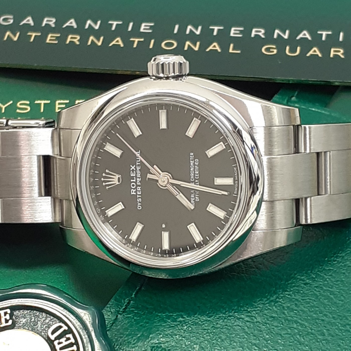 2025 Rolex Oyster Perpetual 26mm Ladies Watch Black Dial Steel Oyster 176200