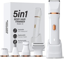 5-in-1 Bikini Trimmer for Women, IPX7 Waterproof Electric Razors Shaver, Cordles