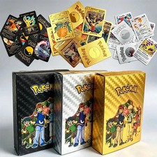 55 Cartes Pokémon Foil Dorées GX VMAX – Lot Collection Gold Noir Argent