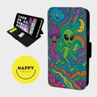 PSYCHEDELIC ALIEN ADVENTURE- Faux Leather Flip Phone Case Cover-iphone/Samsung