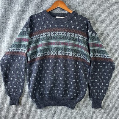Vintage Wool Sweater Mens Large Gray Sears