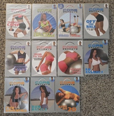 Core Secrets 11 DVD lot - Full Body, Bun, Ab, Ball, Exercise - NEW / SEALED