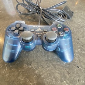 PlayStation 2 PS2 OEM Sony DualShock 2 Controller Ocean Blue Clear Working OEM