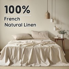King Size Bed Sheets 100 French Linen 4 Pcs 16 Inch Deep Pocket Breathable