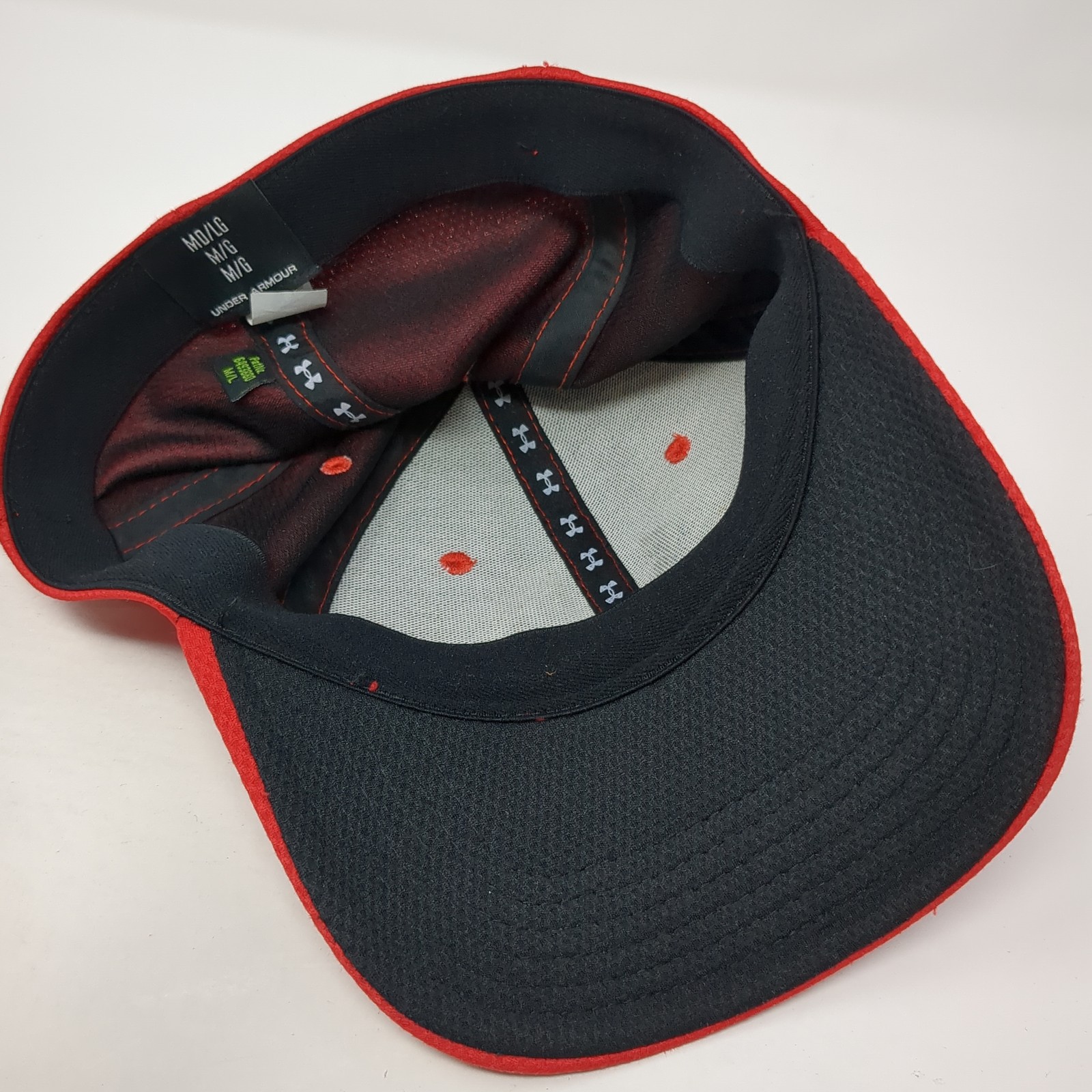 Under Armour Fitted Hat Solid Red Large Embroider… - image 7