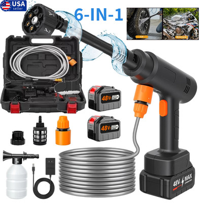 Portable Cordless Electric High Pressure Water Spray Gun Car Washer Cleaner Tool