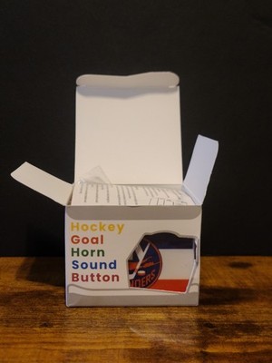 New York Islanders NHL Hockey Goal Horn Sound Button Fan Souvenir White Blue Red