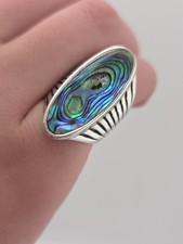 Designer NF THAILAND 925 Sterling Silver ABALONE Shell RING SIZE 7