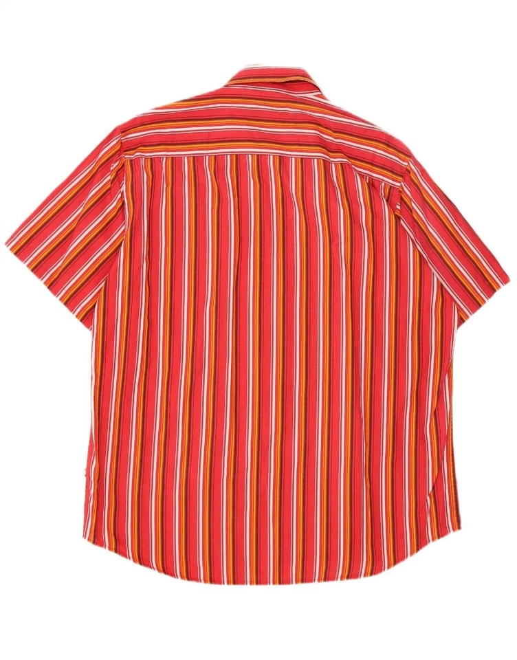 Camisa de manga corta para hombre TOM TAILOR XL algodón a rayas rojas AK07 Foto 4 de 4