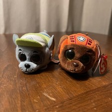 Ty Beanie Boos Teeny Tys 4" Paw Patrol Zuma  Rocky Stackable Plush Animal Toy