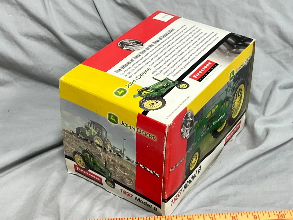 John Deere 1937 Model B Tractor Diecast Green 1:16 FIRESTONE Ertl NICE!!! - Image 2 of 4