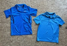 Nike Under Armour Boys Golf Shirts Polos Blue Size Medium Lot Of 2