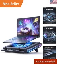 V10 Gaming Laptop Cooling Pad RGB Stand Copper Fan 13-17.3in Turbo Cooler