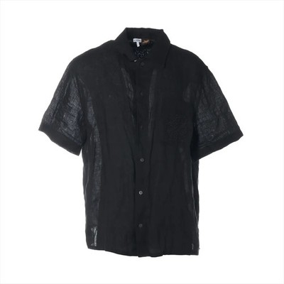 Loewe x Paula's Ibiza Anagram Linen Shirt 37 Men's Black  H616Y05X57