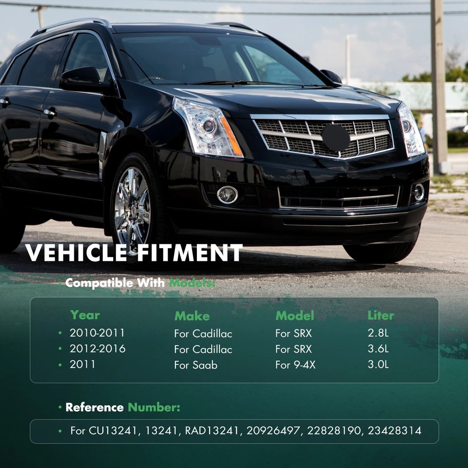 Radiador para Cadillac SRX 2011 2010-2016 Saab 9-4X 2,8 L 3,0 L 3,6 L V6 CU13241 Foto 3 de 4