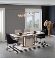 Essecke Essgruppe Esszimmer Esstisch StüHle Set 7Tlg Luxus Weiß Modern