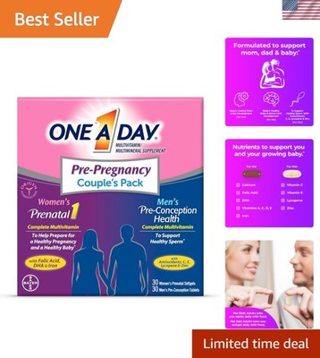 60 Count Men's & Women's Pre-Pregnancy Multivitamin Softgels with Antioxidants