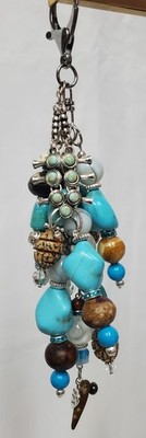 Artist Created Bag Charm Squash Blossom Southwest Western Turquoise Native