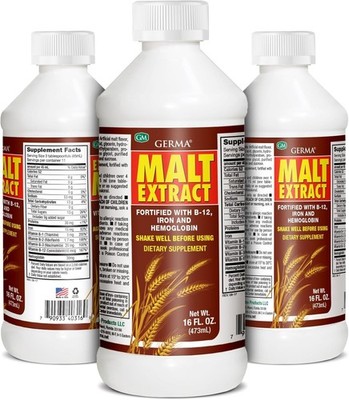Extracto De Malta 16 Oz. Con B12 Y Hemoglobina 2-Pack