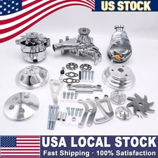 For Chevy Pulley Bracket Kits Alternator Power Steering Pump Long Water Pump