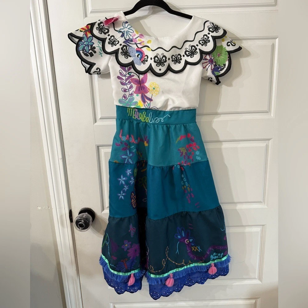 Disney Authentic Encanto Mirabel Floral Embroidered Dress