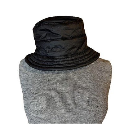 Land s End Black Puffer Bucket Hat Adult S-M Warm Insulated Unisex Youth Teen