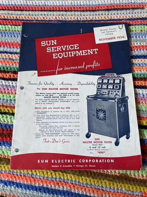 #ad Sun Electric Service Equipment Catalog 1954 Vintage Automotive Test Diagnostic $19.99