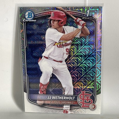 #ad #ad JJ Wetherholt 2025 1st Bowman Chrome Mojo Refractor BCP 22 Cardinals $18.79