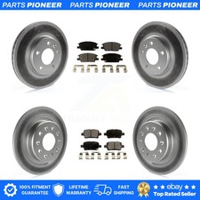 Front Rear Coated Brake Rotor Semi-Metallic Pad Kit For Chevrolet Equinox Malibu
