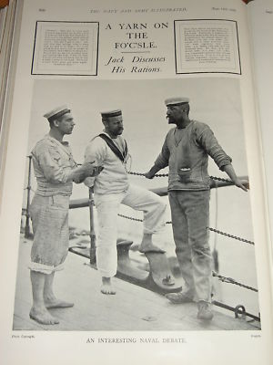 1901 MARINE 3 MATROSEN DISKUTIEREN RATIONEN UNZUREICHENDER STOKER 