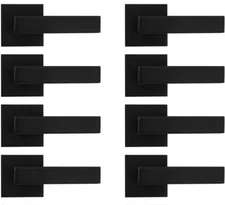 Probrico Pack Of 8 Door Lever Dummy Single Sided Door Handle Non-Turn Black