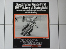 HARLEY XR750 Racing POSTER Scott PARKER 1987 Springfield mile  Free USA Shipping