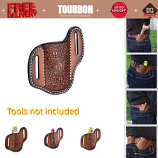Tourbon Leather Folding Knife Sheath Blade Pouch Pancake EDC Knives Belt Case