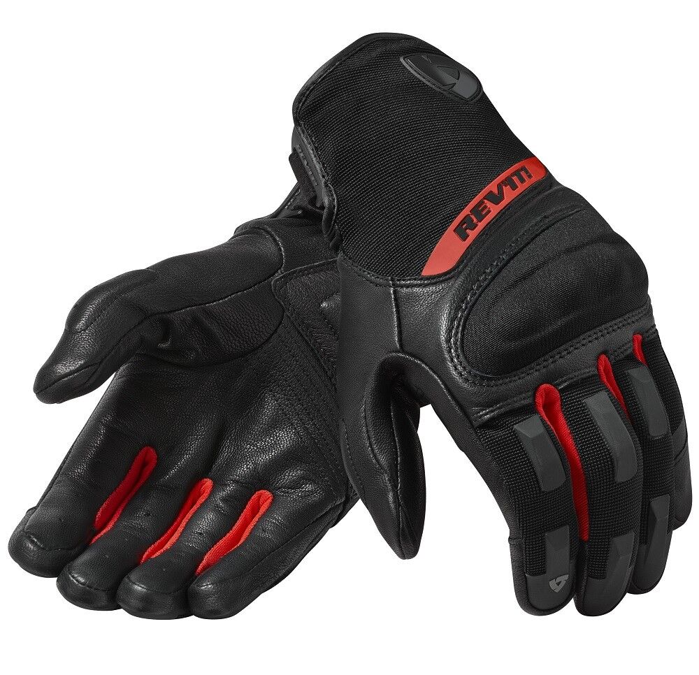 GUANTI MOTO GLOVES REV'IT STRIKER 3 NERO ROSSO BLACK RED SUMMER OMOLOGATO TG XXL