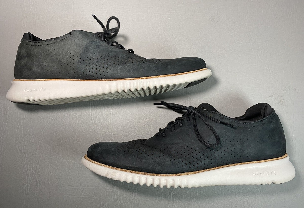 Cole Haan 2.ZERØGRAND Black Lined Laser Wingtip Oxford Men