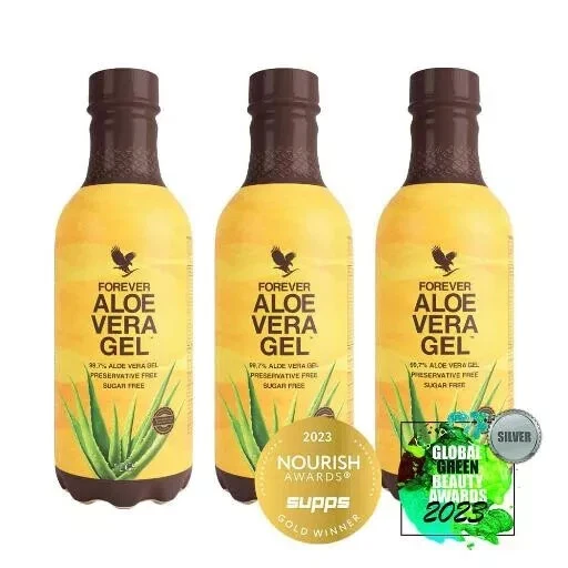 FOREVER LIVING aloe vera DRINK 99.7% aloe vera gel SUGAR / Gluten FREE = 3 UNIT