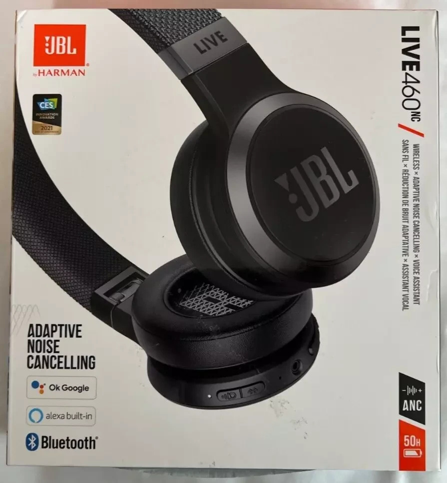 JBL Live 460NC Wireless On-Ear Noise Cancelling Headphones Black USED