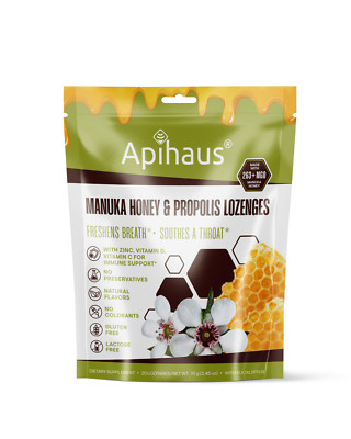 Manuka Honey and Propolis Lozenges  by Apihaus 20 pcs Eucalyptus Flavor