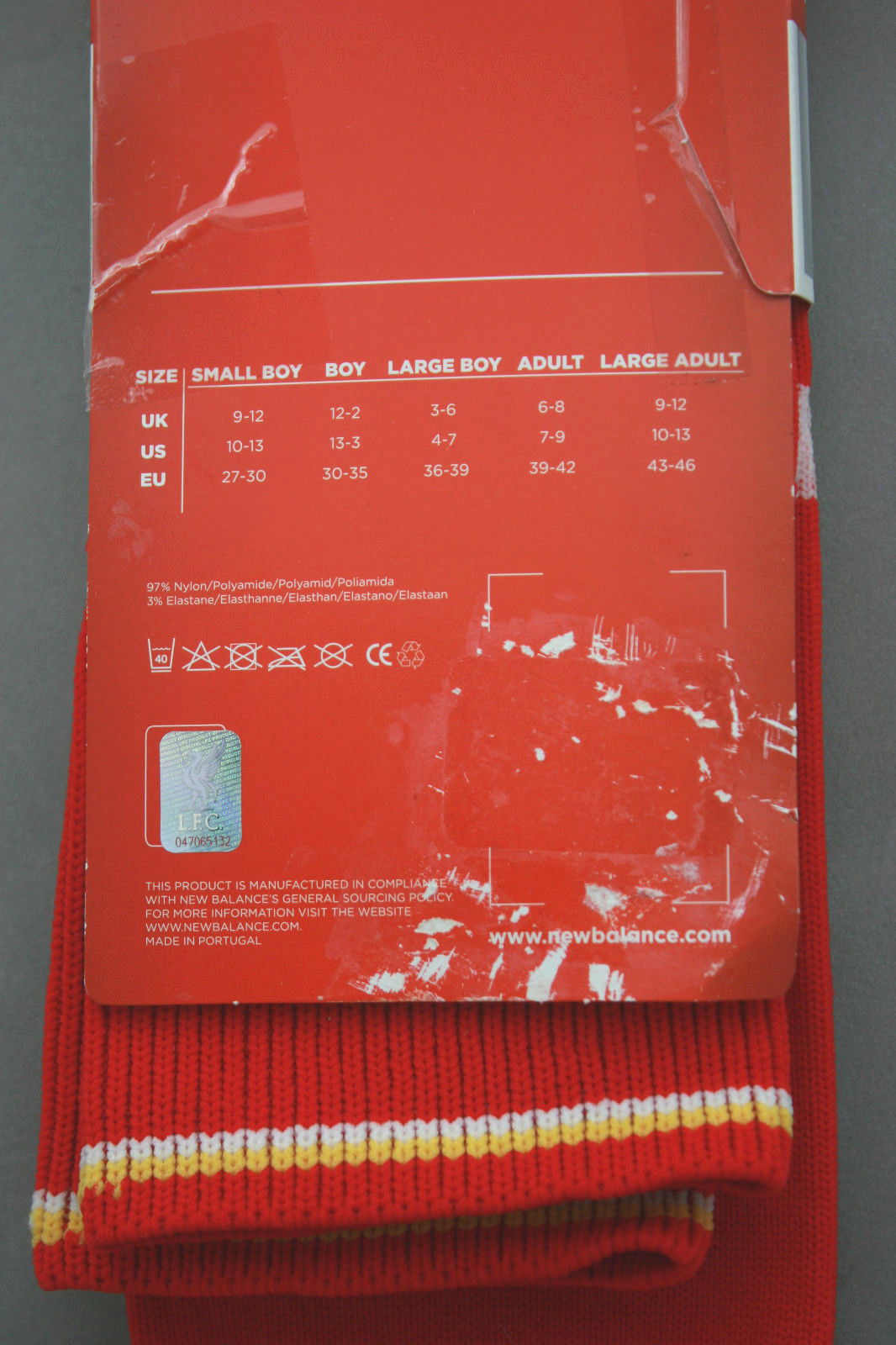 Socks Football New Balance LFC Red Size 4-7 Men's Boy's NWT image 5