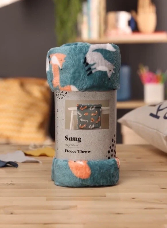 FOX THROW BLANKET FLEECE SOFT COSY 120x150cm BRAND NEW - Image 3 of 4