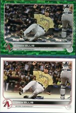 2022 Topps Series 1 Drew Ellis RC #298 Green Foilboard /499 SP & Base - Pair