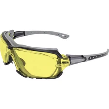 OCTANE PADDED SAFETY GLASSES ANTI FOG YELLOW LENS GRAY FRAME by GLOBAL VISION